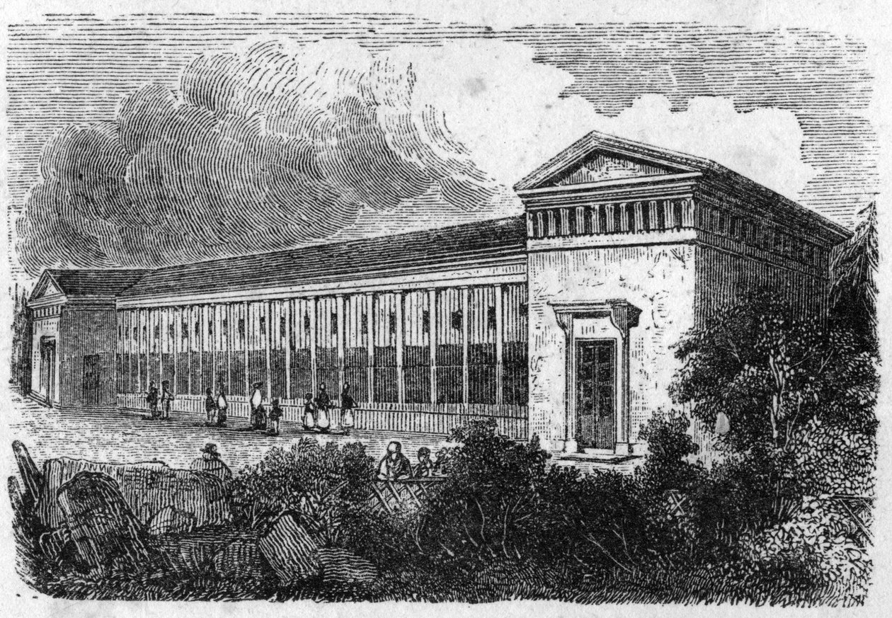 Jardin des Plantes em Paris em 1861: alojamento de animais carnassier. de Unknown artist