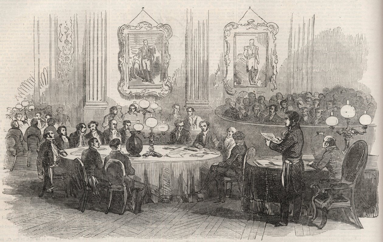 Jean-Jacques (Jean Jacques) Berger (1790-1859) PREFEITO DO SEINO, PROclamando OS VOTOS PARA O EMPREGO AOS MAIORES DOS ARRONDISSOS, PARIS de Unknown artist
