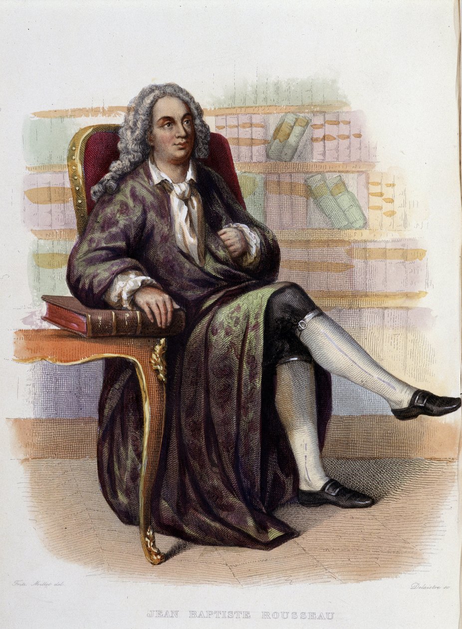 Jean Baptiste (Jean-Baptiste) Rousseau (1670-1741), poeta francês - em "Le Plutarque francais", Ed. Mennechet de Unknown artist