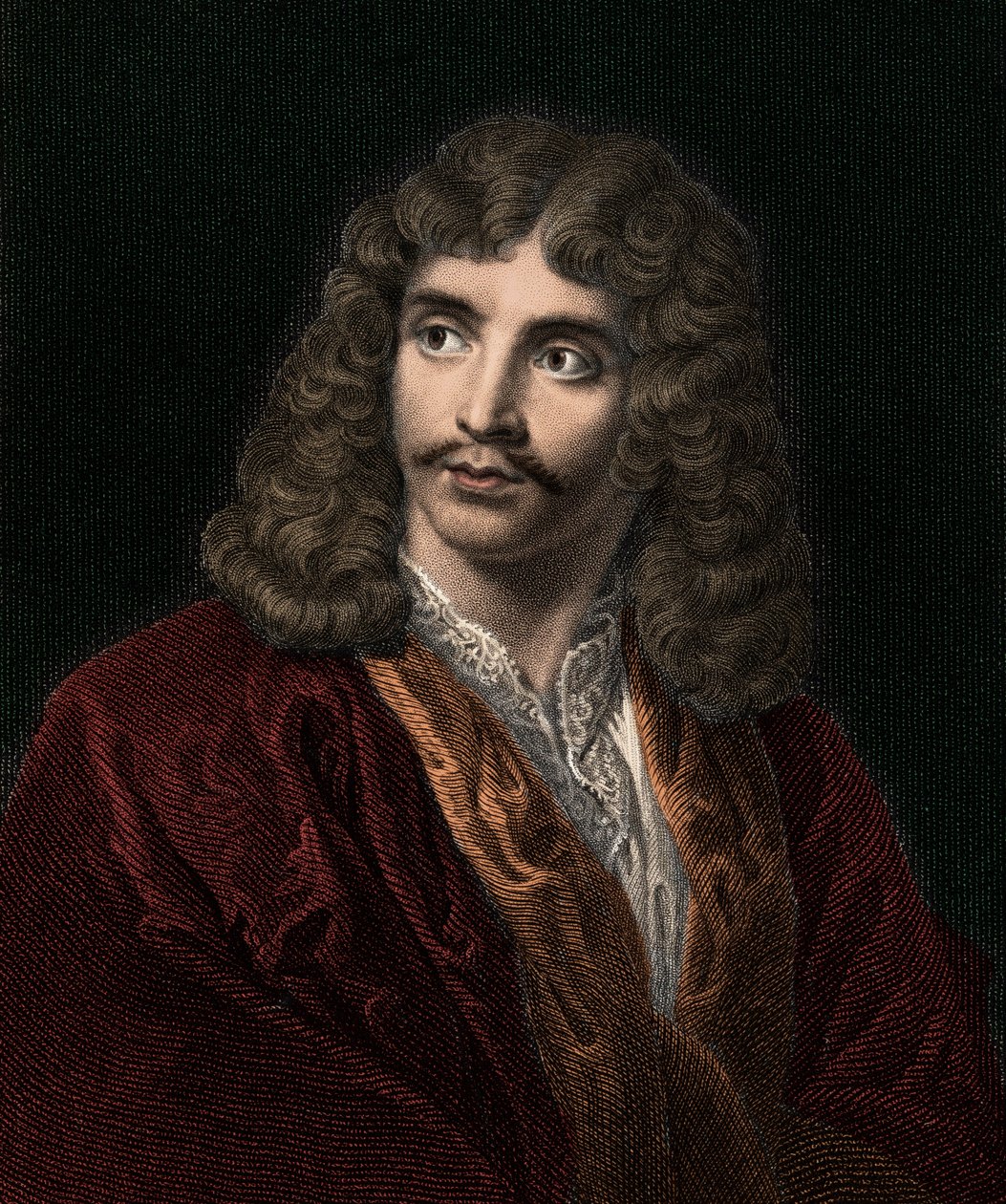 Jean Baptiste Poquelin Moliere 1622-1673 - gravura - século XIX de Unknown artist
