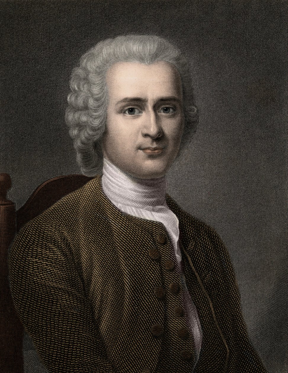 Jean Jacques Rousseau 1712-1778 - gravura - século XIX de Unknown artist