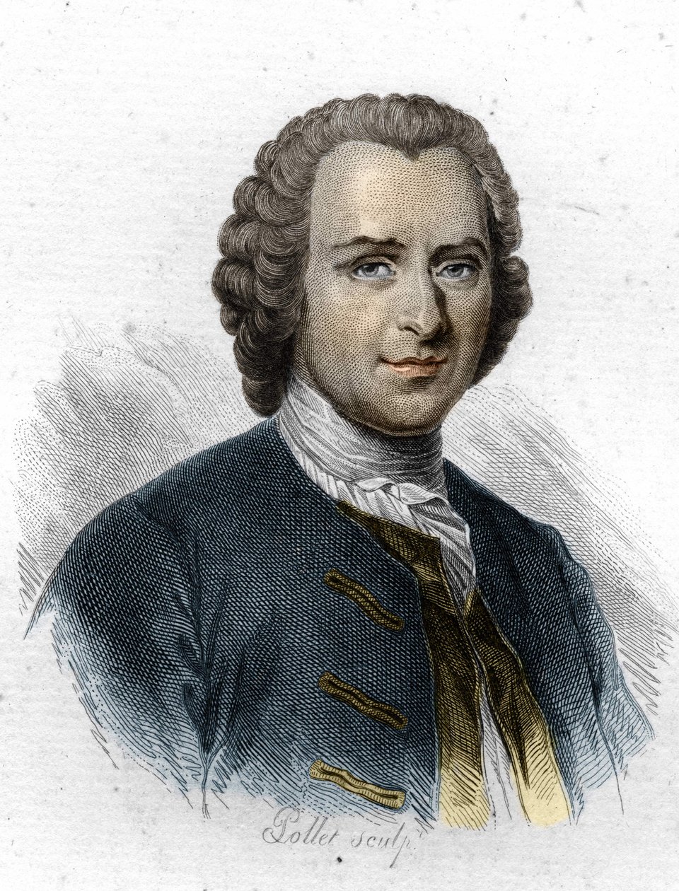 Jean Jacques Rousseau, escritor e filósofo francófono de Genebra. Gravura do século XIX de Unknown artist