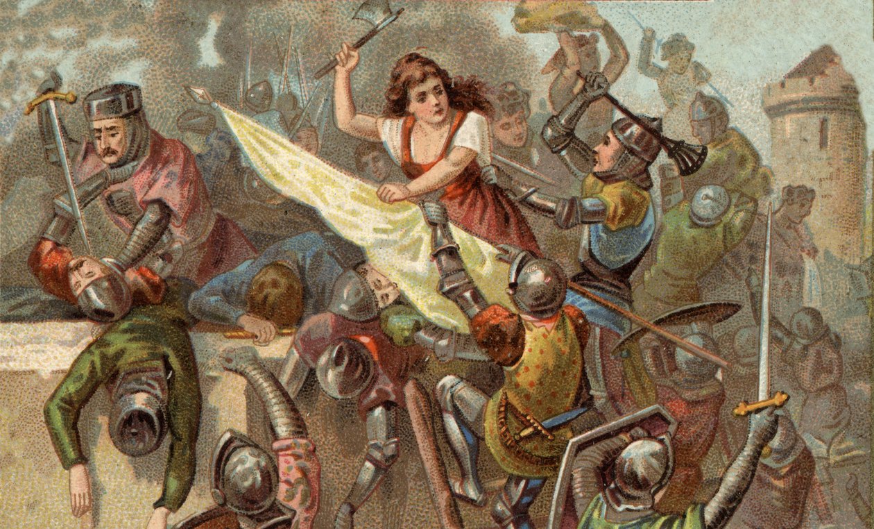 Jeanne Laisne dit Jeanne Hachette (nascida em 1454), figura da resistência francesa contra Carlos o Temerário durante o cerco da cidade de Beauvais de Unknown artist