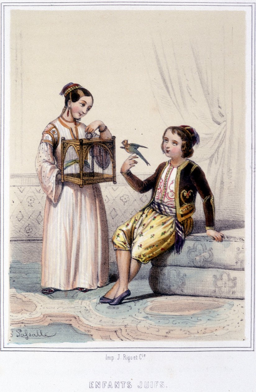 Crianças judias da Argélia, na segunda metade do século XIX. de Unknown artist