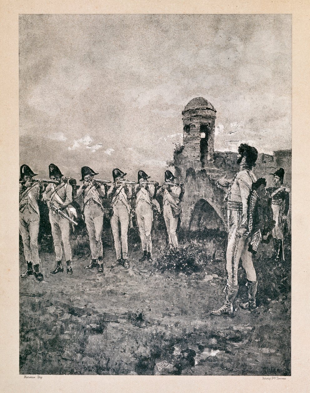 Joachim Murat (1767-1815), marechal da França, rei de Nápoles, baleado em 13/10/1815 na Calábria Estampas da época. de Unknown artist