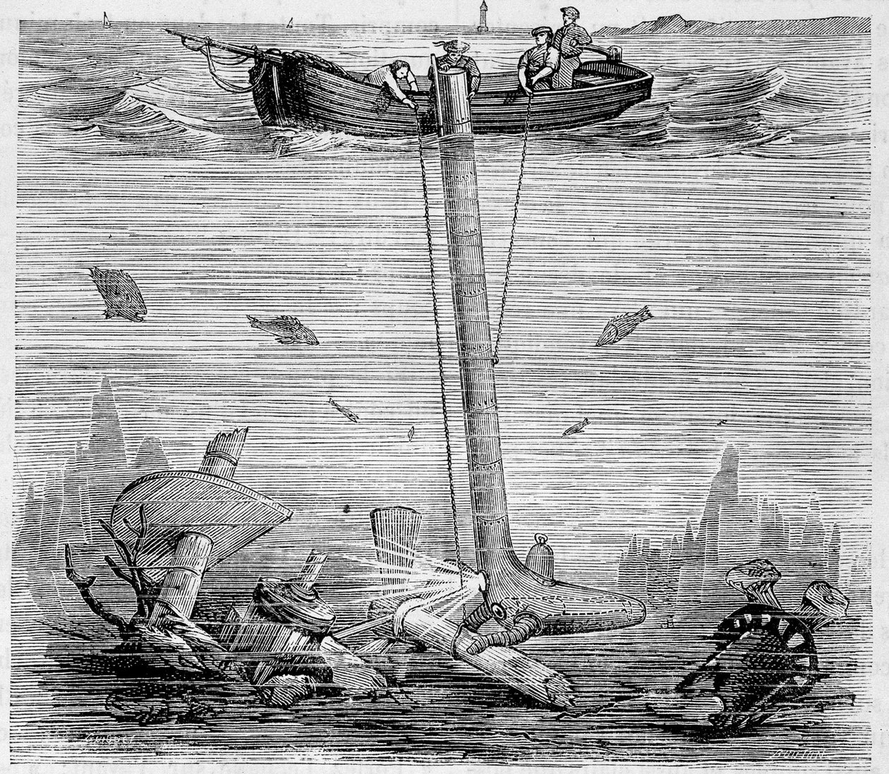Jobard Underwater Explorer - em "The Wonders of Science", de Louis Figuier de Unknown artist