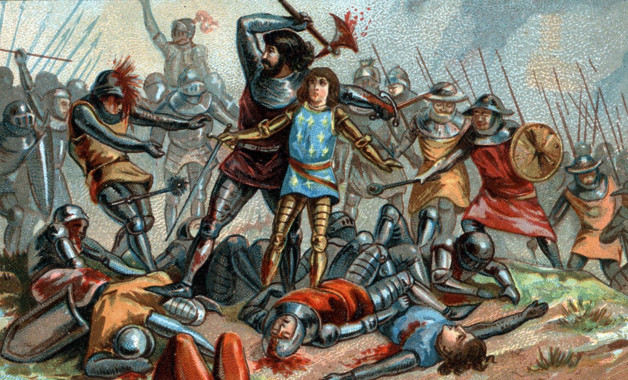 João II o Bom e seu filho Filipe o Hardi tiveram a Batalha de Poitiers em 1356. de Unknown artist