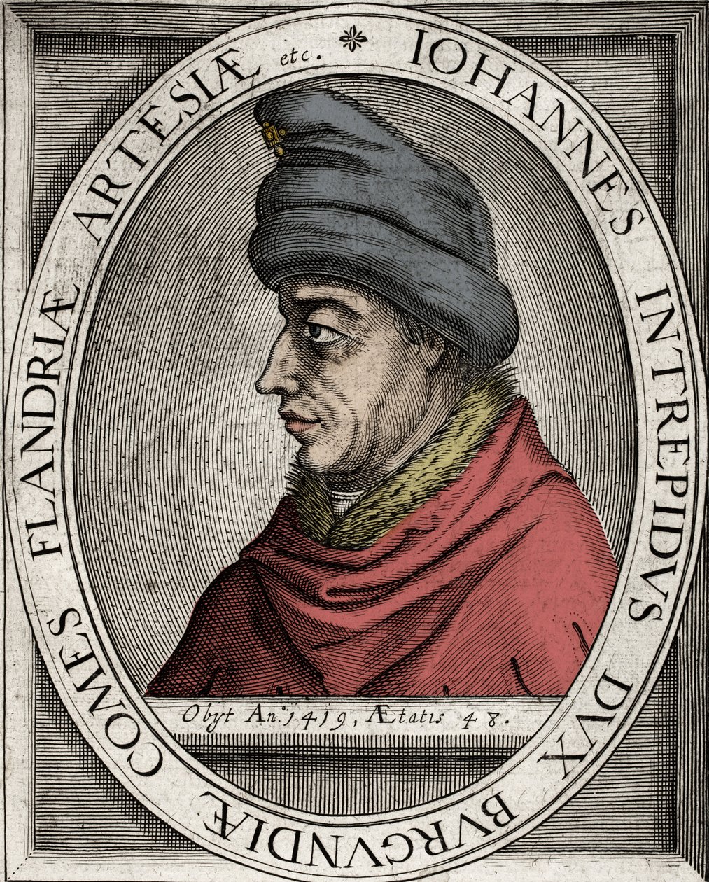 João Sem Medo - Retrato de João Sem Medo, Duque de Borgonha (João I de Borgonha) (1371-1419) - gravura do século XVII de Unknown artist