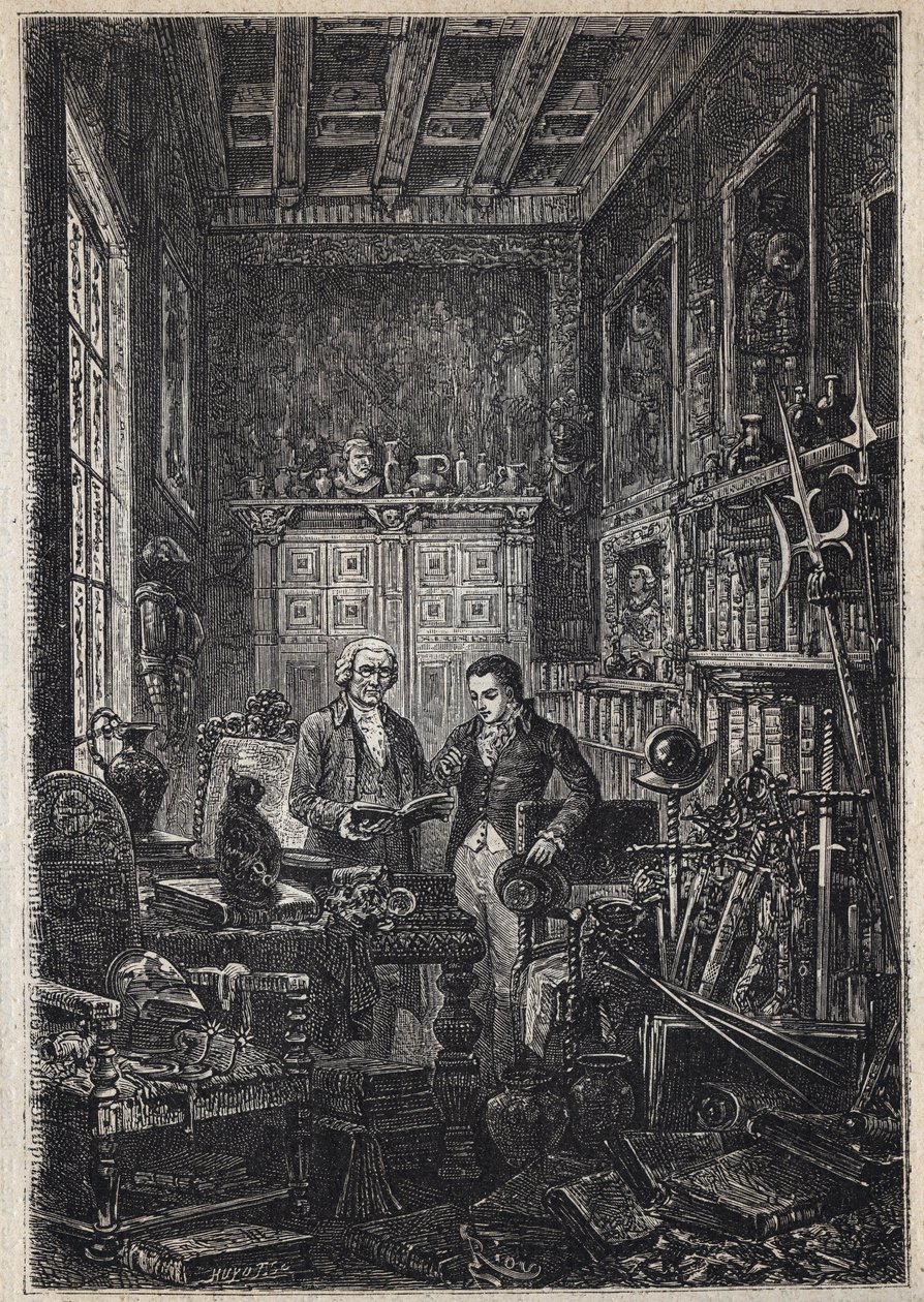 Jonathan Oldenbuck - (O Santo dos Santos do Antiquário) - Ilustração do século XIX para o romance "O Antiquário" de de Unknown artist