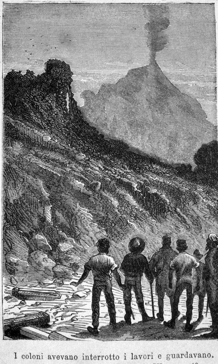 Jules Verne: A ilha misteriosa. Ilustração do século XIX. de Unknown artist