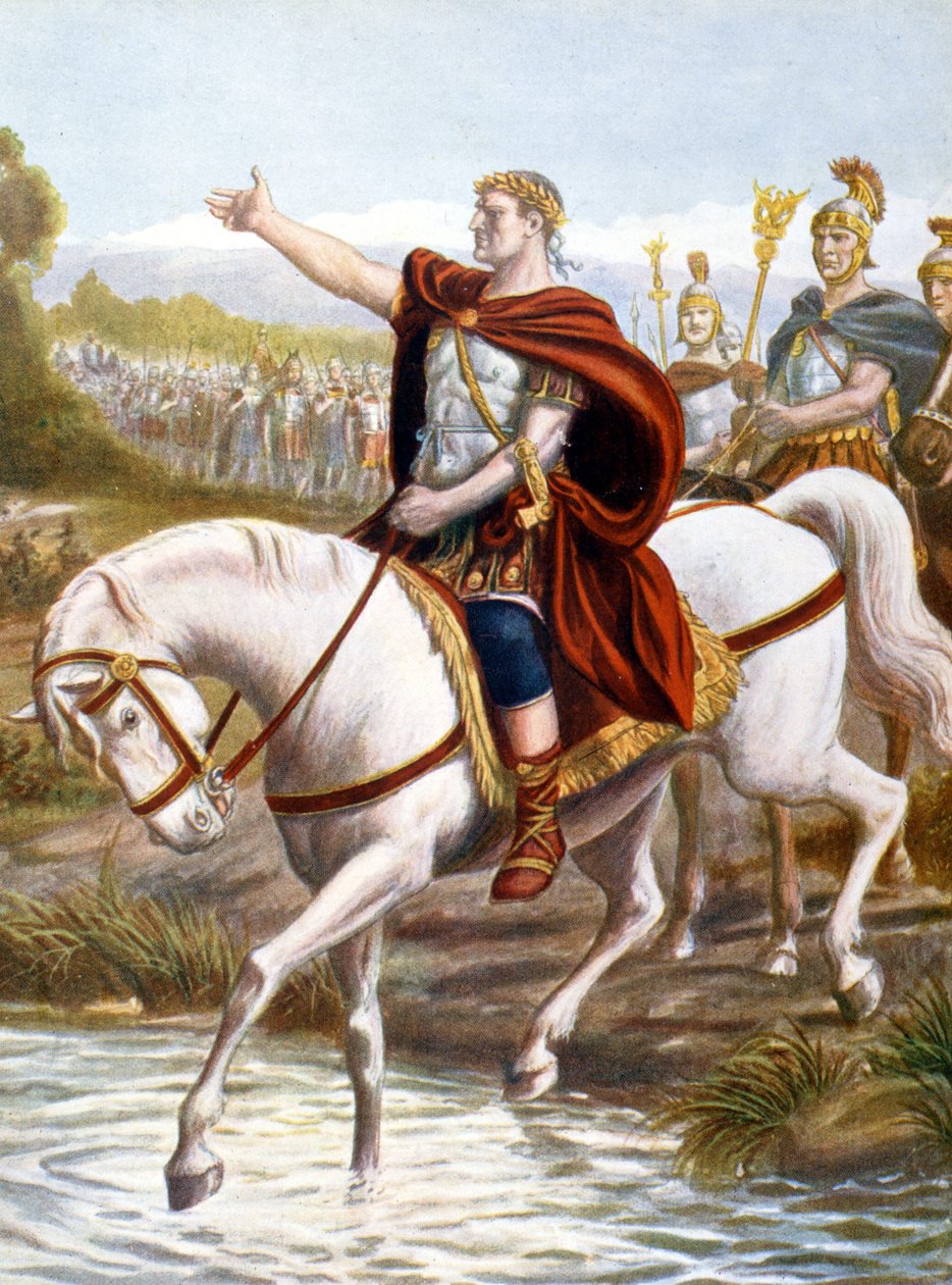 Júlio César passa o Rubicão (gravura) de Unknown artist