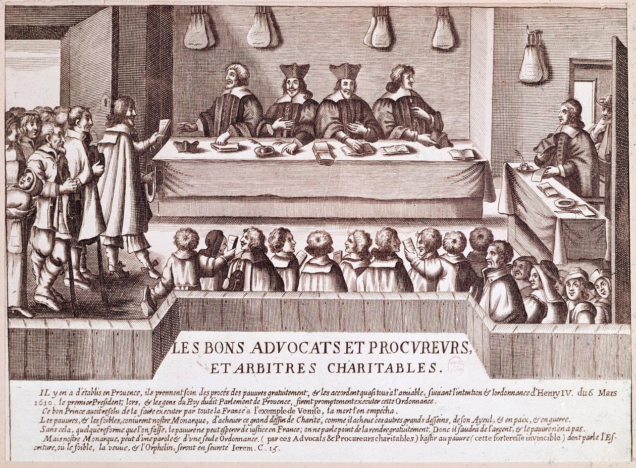 Justiça sob o reinado de Henrique IV: advogados e procuradores (Gravura de Unknown artist