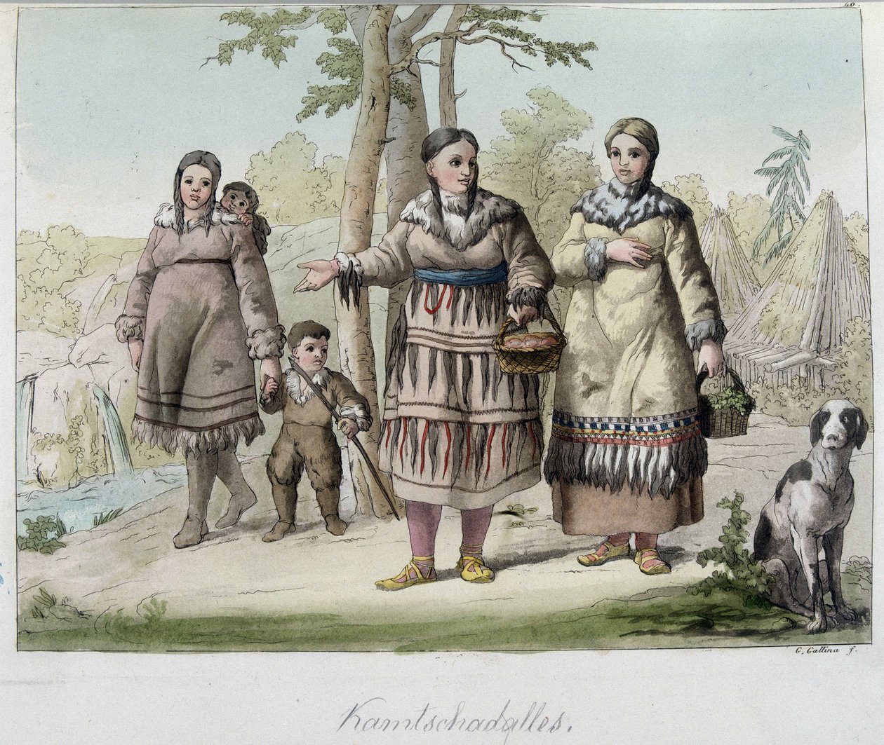 Kamtschadales (ou Kamtschadalles), povo da Sibéria. de Unknown artist