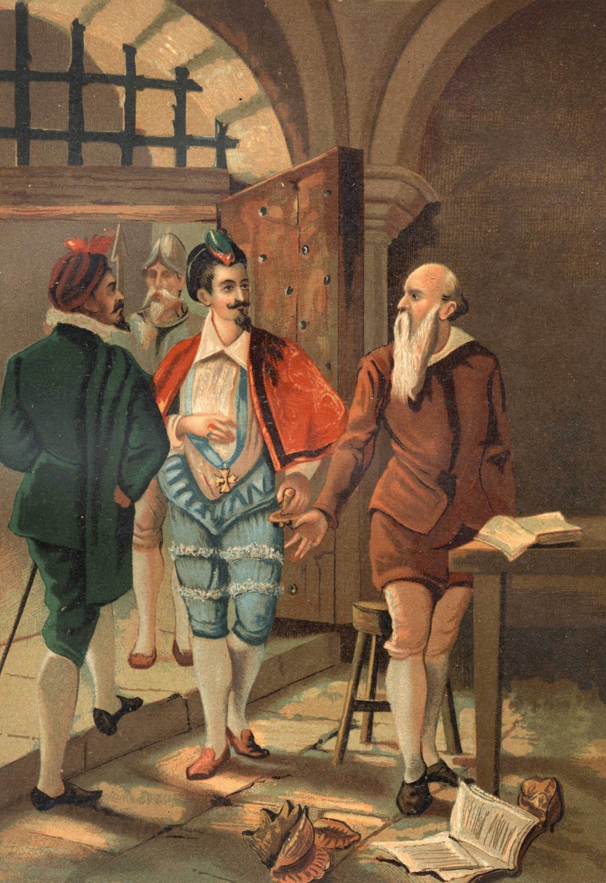 Rei Henrique III com Bernard Palissy (1510 - 1589). Cromolitografia do final do século XIX. baseada em La Ciencia y sus Hombres de Louis Figuier. Barcelona 1881 de Unknown artist