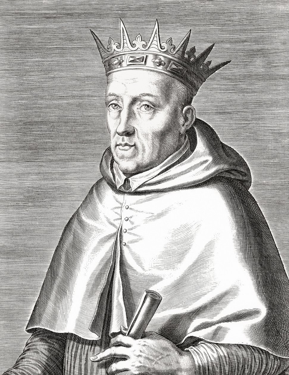 O Rei Henrique I de Portugal e um cardeal. Henrique I. Retrato. de Unknown artist