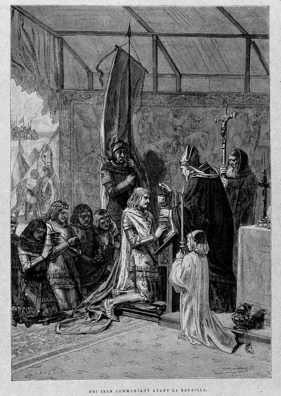 O Rei João a comunicar antes da batalha (Poitiers? de Unknown artist