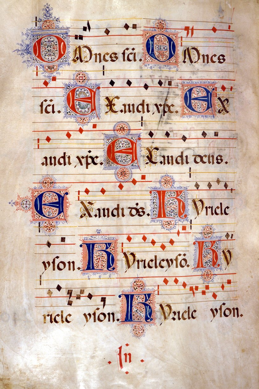 Kyrie do Coro de Crescenzago, finais do século XV. Bibioteca di Sant