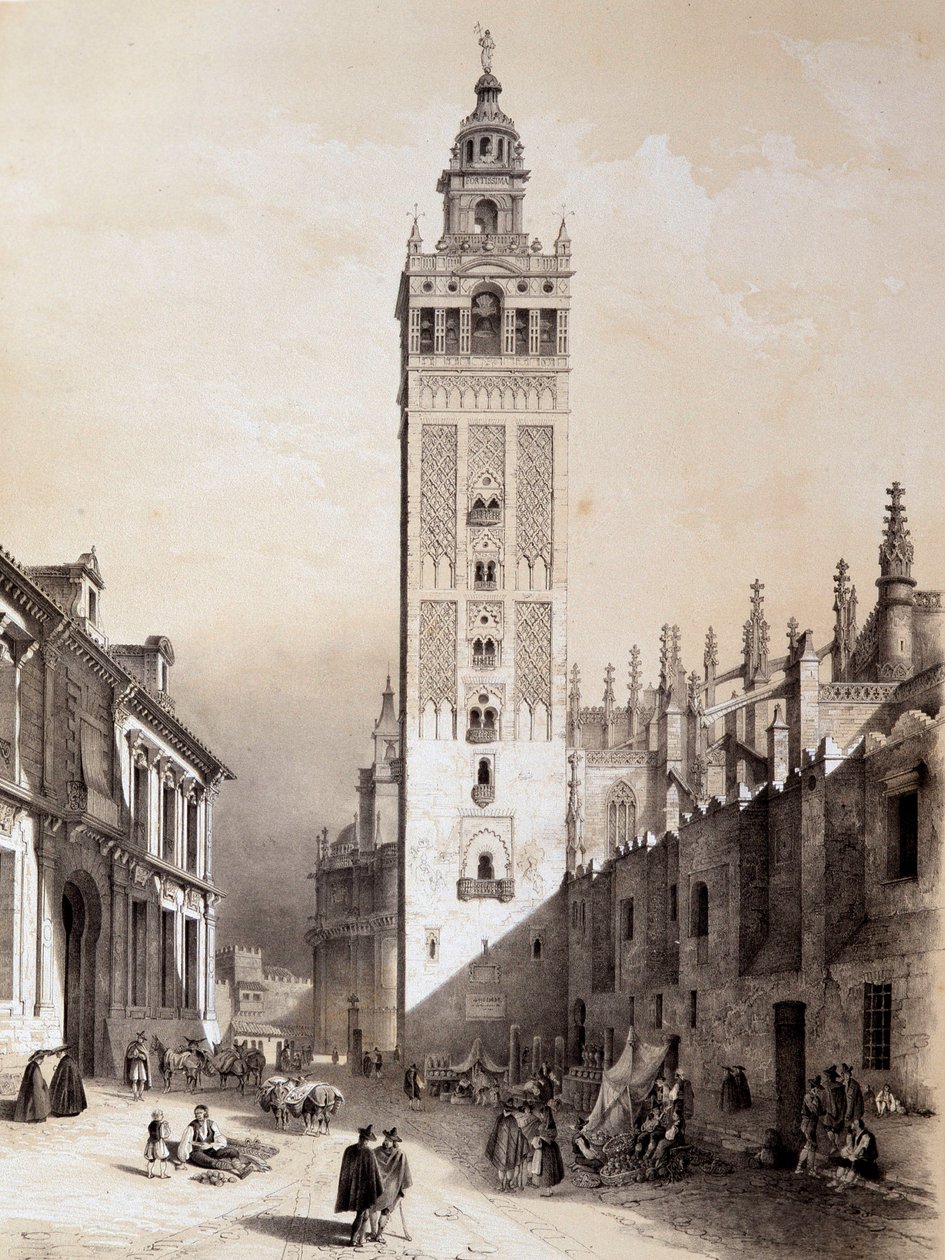 La Giralda, Sevilha, "Espanha artística e monumental dos famosos sítios e monumentos de Espanha" por Don Genaro Perezde Villa de Unknown artist