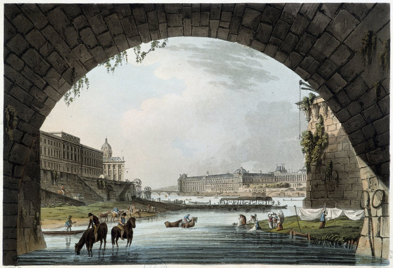La Monnaie, 4 Nações em Paris visto por J.C.Mats, Publicado por W.Miller em Londres-1806 de Unknown artist