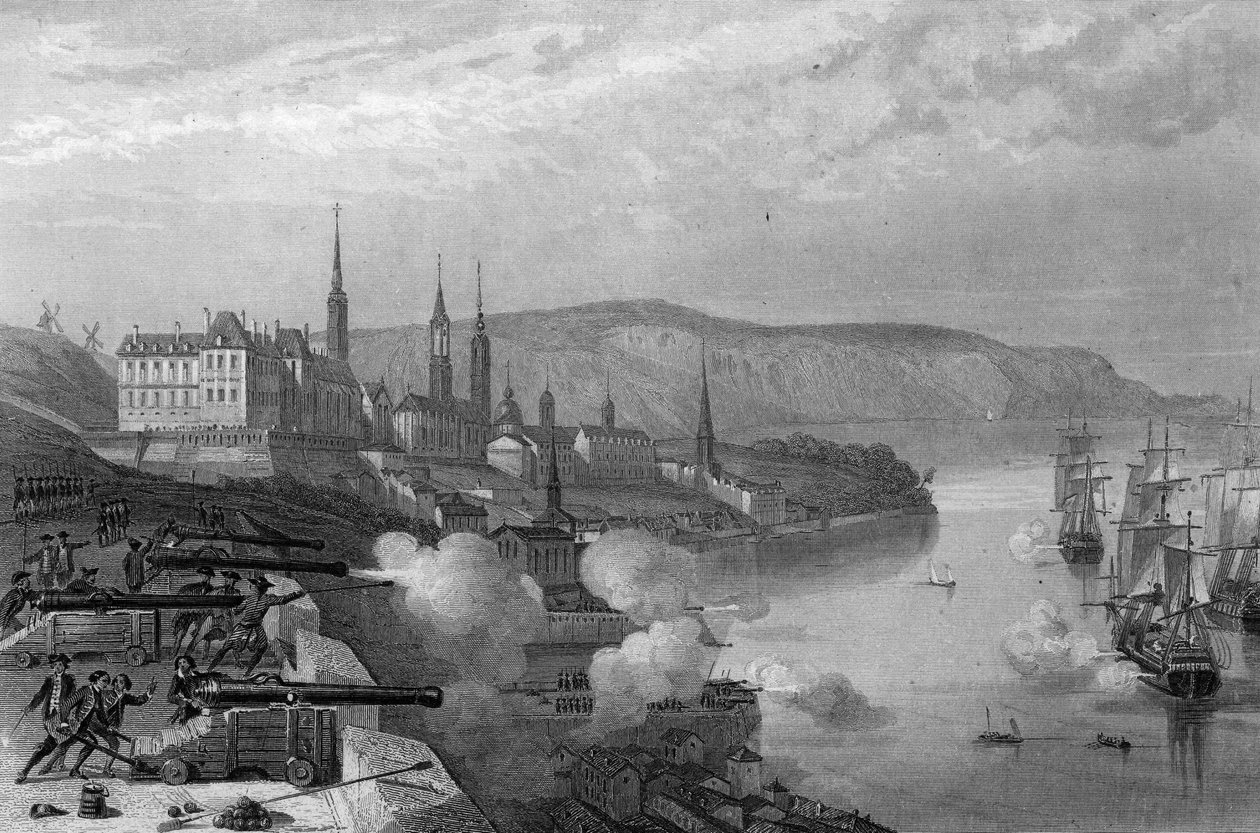 A defesa do Quebec pelo Conde De Frontenac. no "Histoire générale de la marine" de Van Tenac de Unknown artist