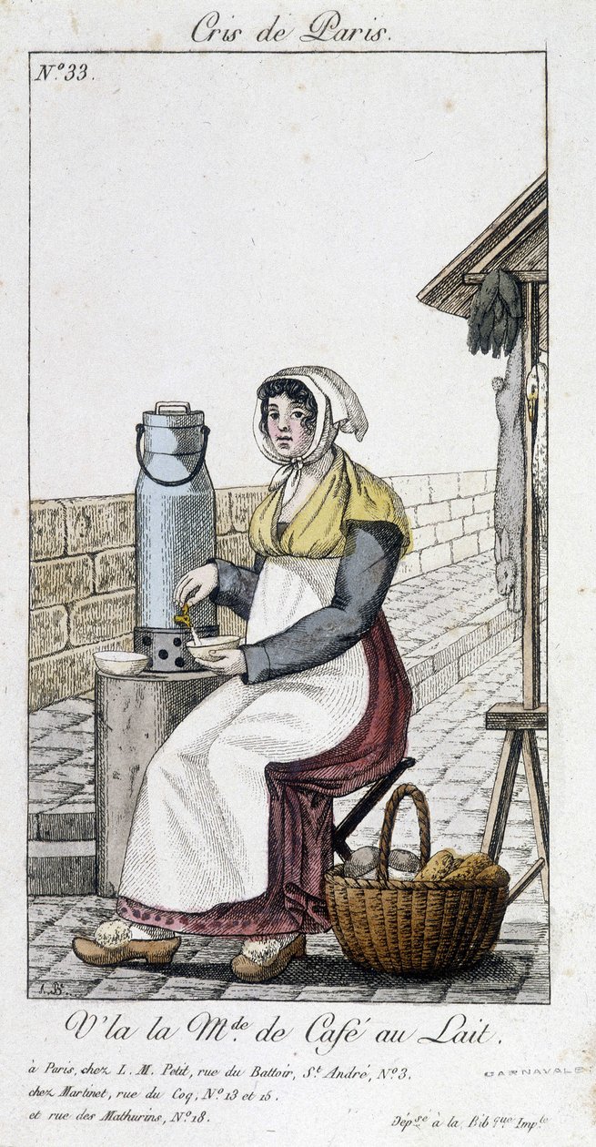 O comerciante do café au lait - em "Cris de Paris de Unknown artist