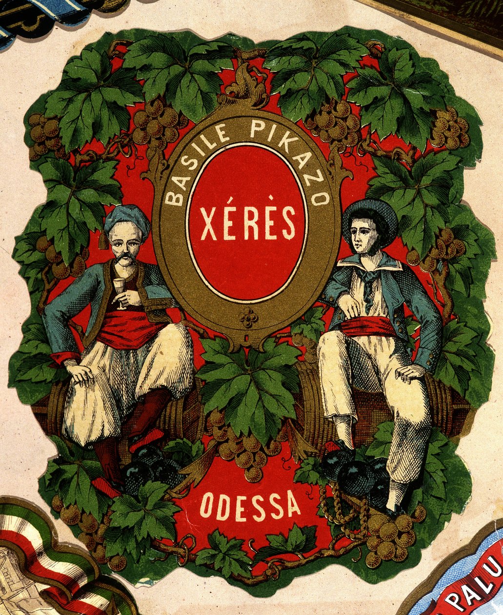 Rótulo de "Basile Pikazo - Jerez - Odessa", sd. Século XIX. de Unknown artist