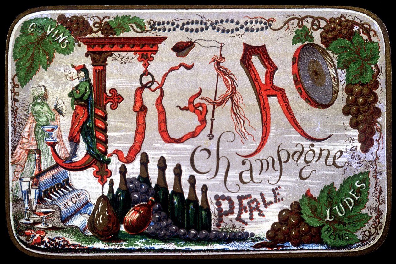 Rótulo de Figaro Champagne Perle. SD. século 19. de Unknown artist