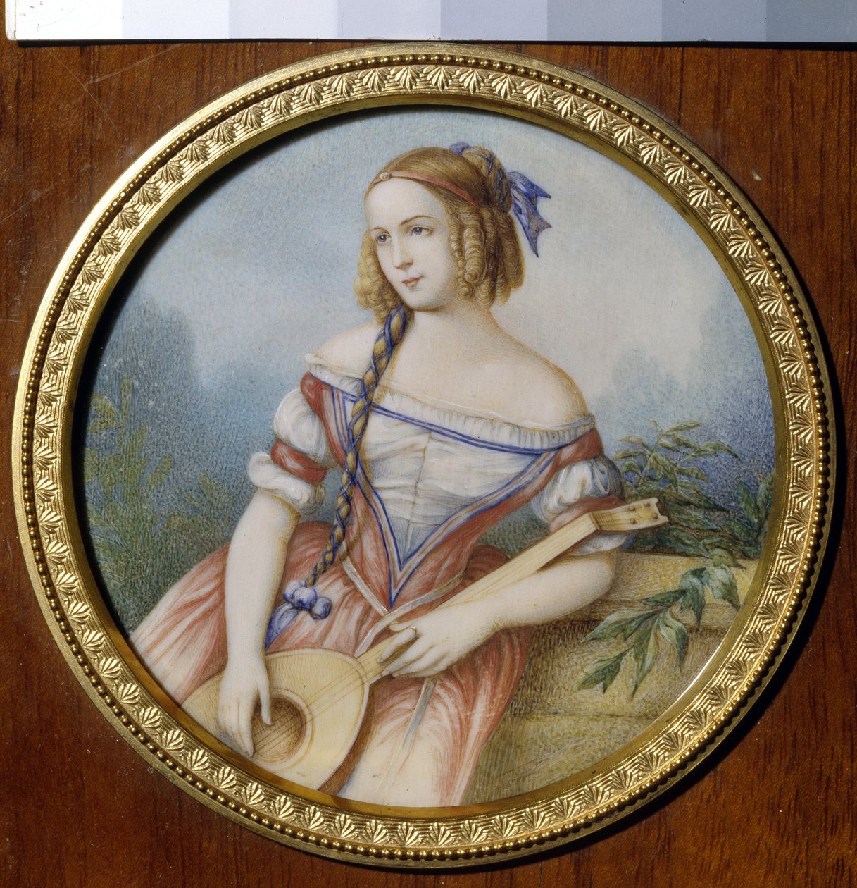 A atriz russa Varvara Asenkova (1817-1841), no papel de Esmeralda de ""Notre Dame de Paris"" de Victor Hugo (1802-1885). (Atriz russa Varvara Asenkova como Esmeralda). Trabalho anônimo, aquarela sobre papel de Unknown artist