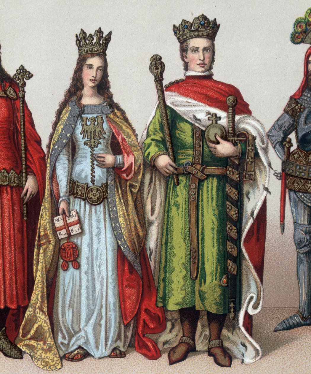 Ladislas II ou V Jagellon (1350-1434), Grão-Duque da Lituânia e Rei da Polónia. Cromolitografia do século XIX. de Unknown artist