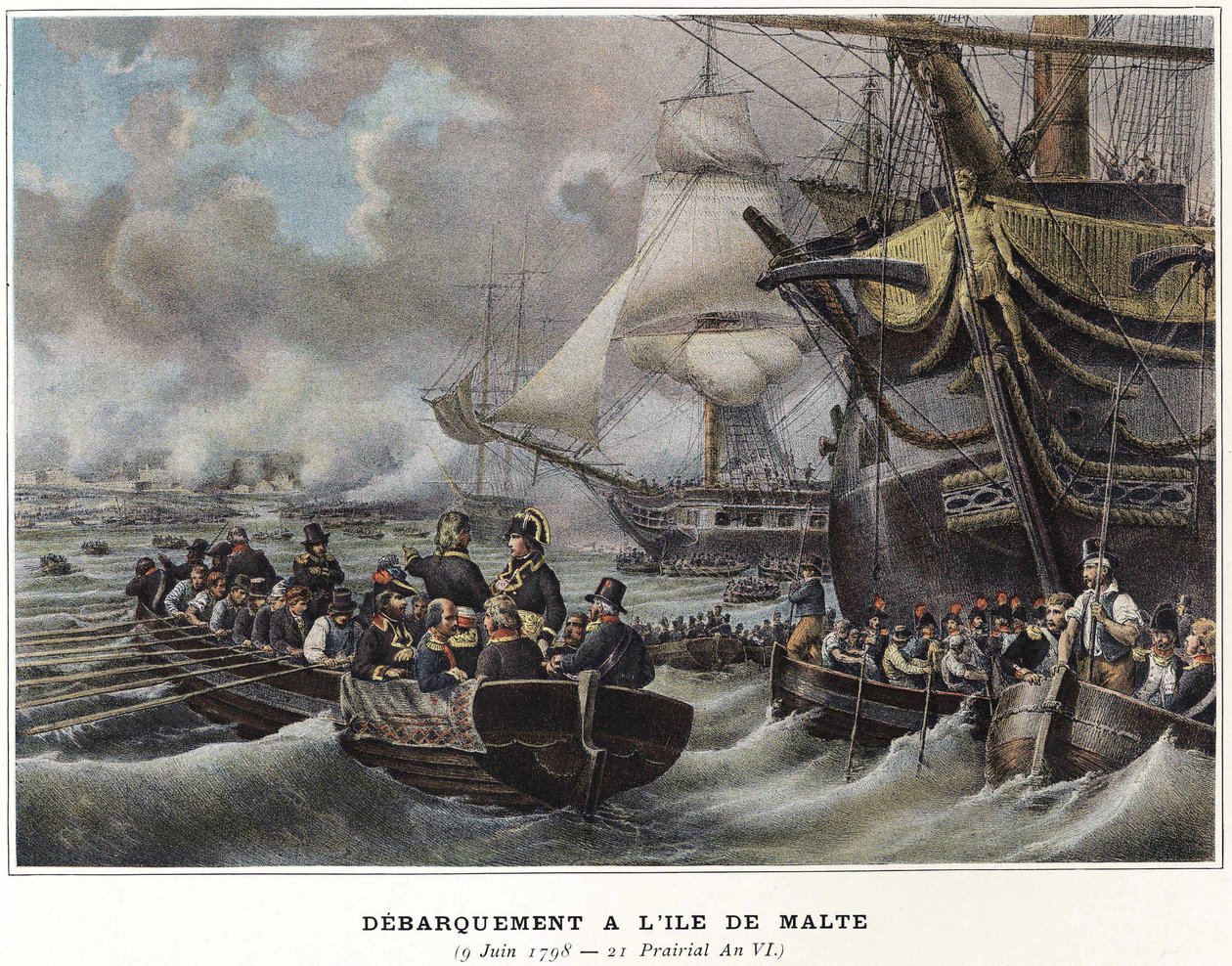 Aterragem na ilha de Malta por Napoleão Bonaparte, 9 de junho de Unknown artist