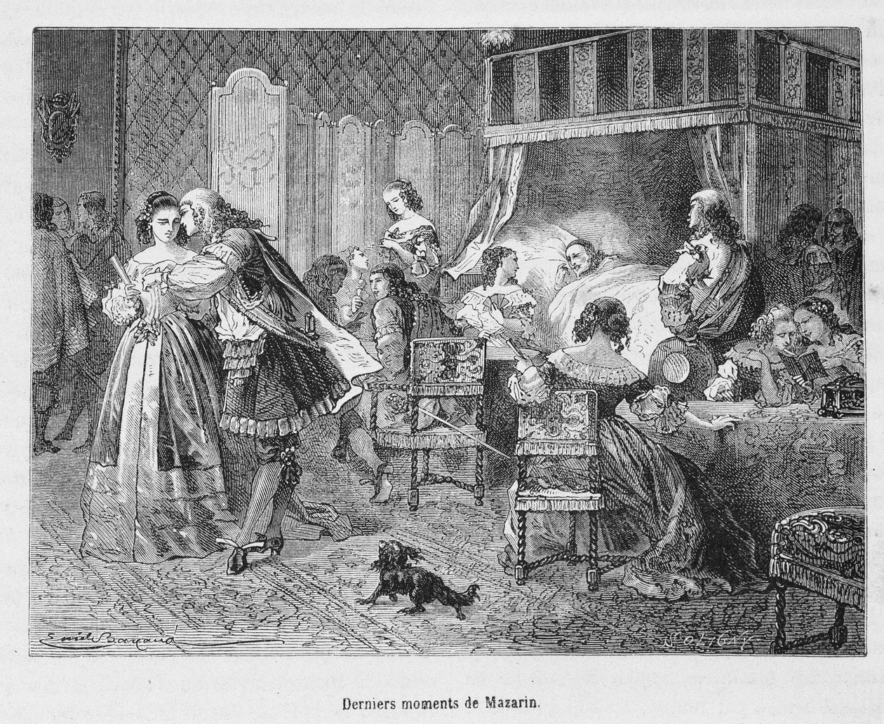 Últimos momentos de Mazarin (1602 - 1661). Ilustração em "Histoire de France populaire", de Henri Martin. de Unknown artist
