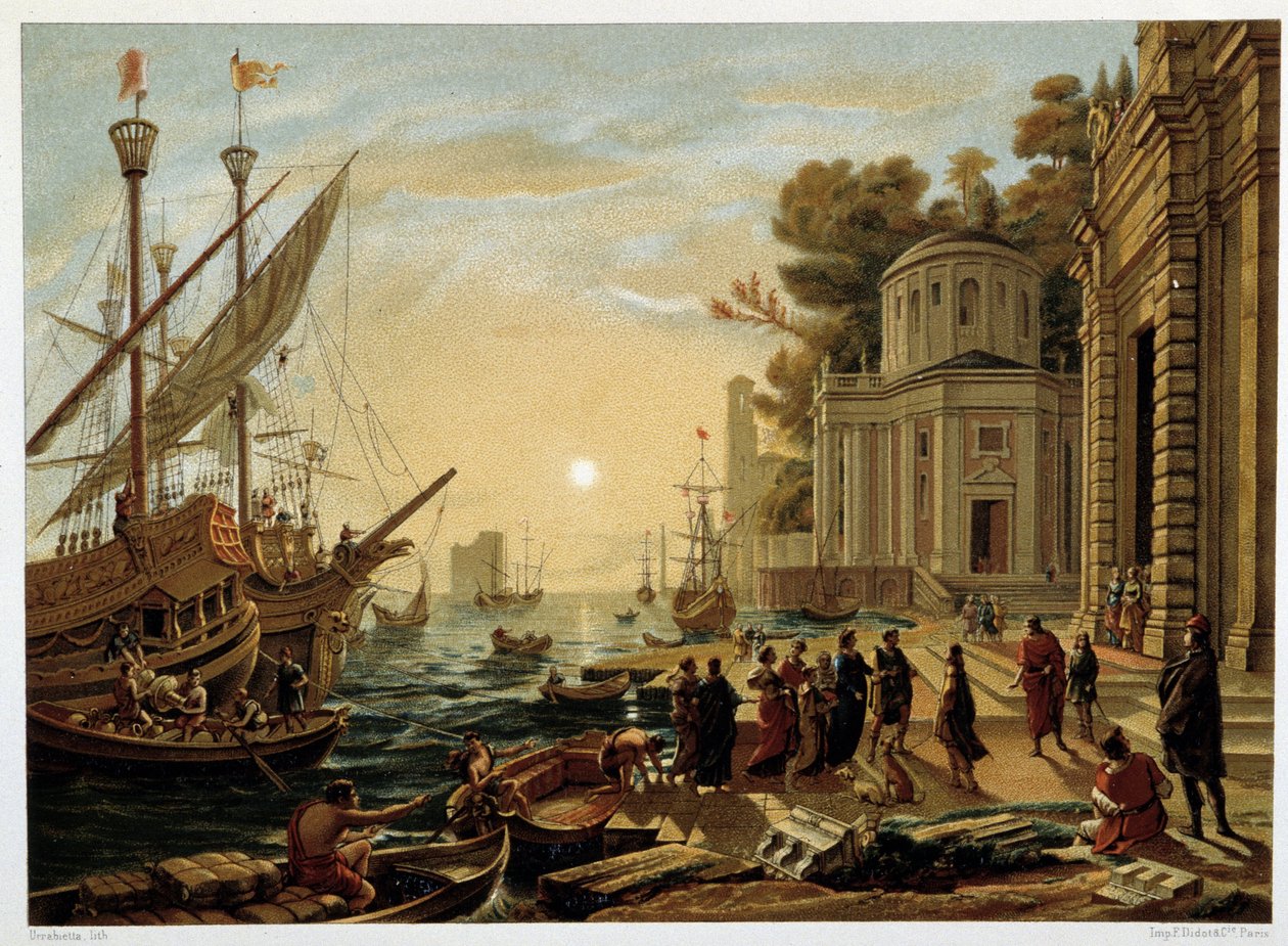 O desdobramento de Cleópatra em Tarso, de Claude Gellée dit Le Lorrain Claude Gellée dit Le Lorrain de Unknown artist