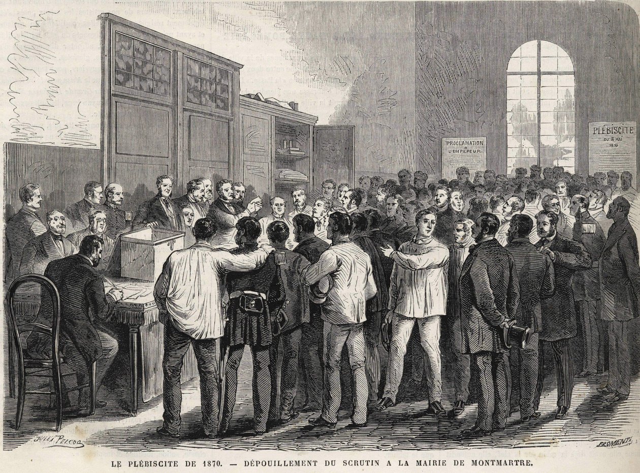 Le Plebiscite de 1870, a contagem dos votos na Câmara Municipal de Montmartre. de Unknown artist
