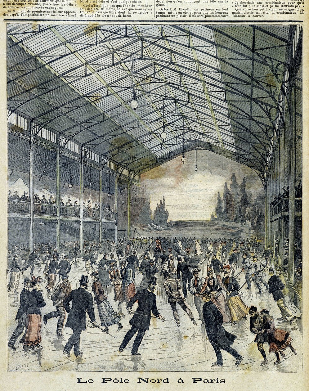 Le Pole Nord, em Paris: Patinagem parisiense - no "Le Petite Journal", novembro de 1892 de Unknown artist