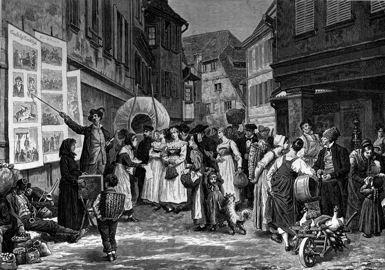 A cantora de lamas na Alsácia. Gravação no "Le Journal de la jeunesse". de Unknown artist