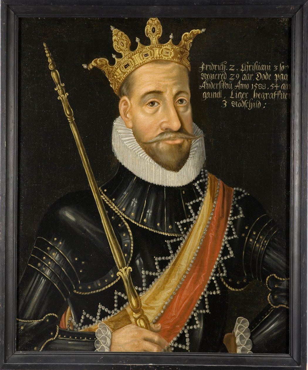 Rei Frederick II da Dinamarca e Noruega - Rei Frederick II da Dinamarca (1534-1588), Anónimo . Óleo sobre tela. Tamanho: 74x64 cm. Nationalmuseum Estocolmo de Unknown artist