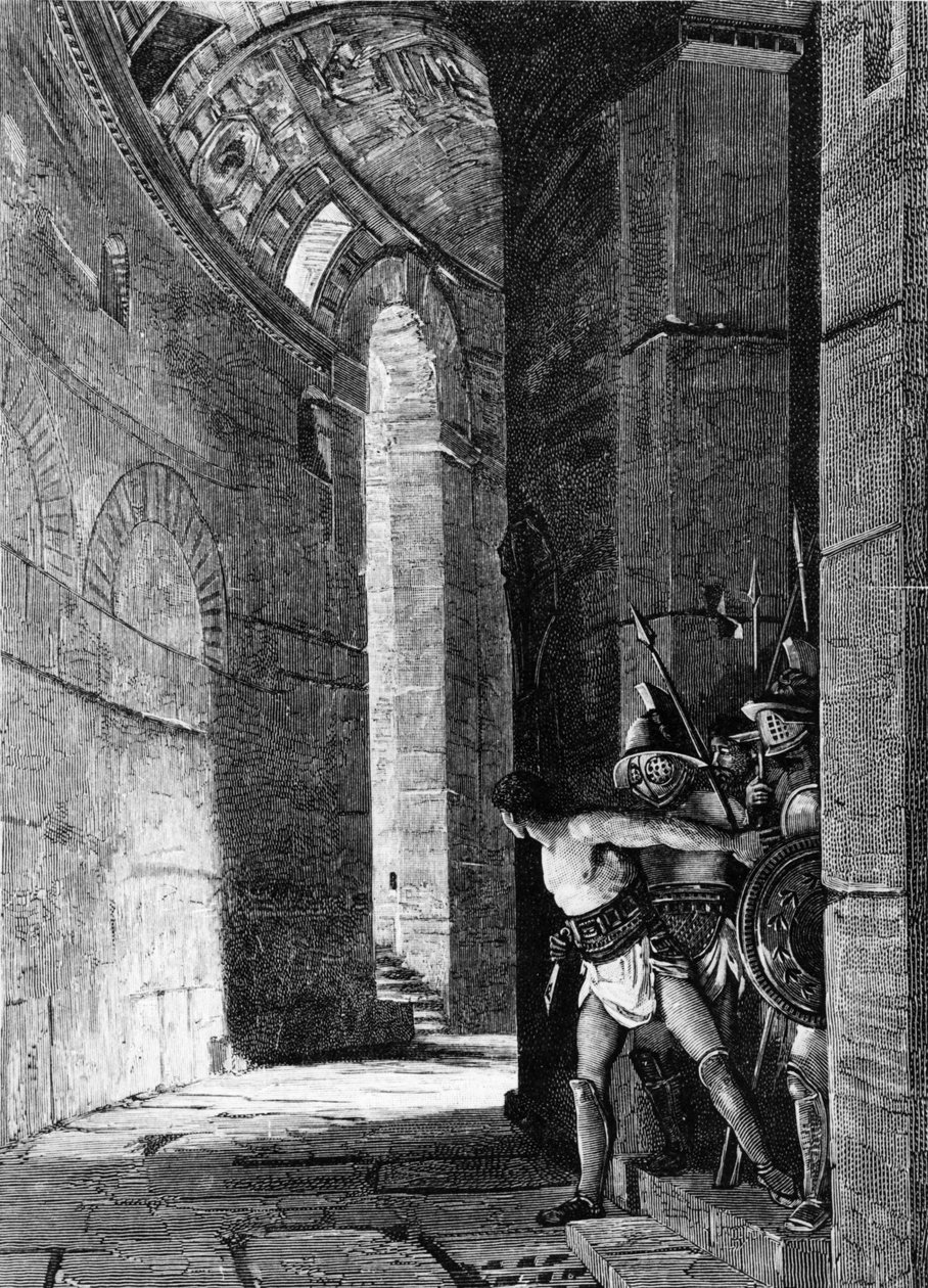 Vazamento de Spartacus. Gravura do século XIX. de Unknown artist