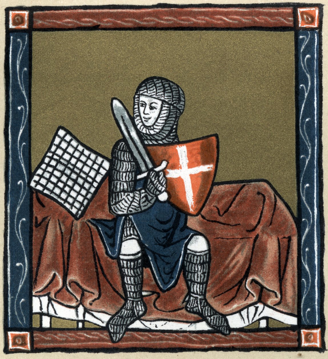 Lenda Arthurian: o cavaleiro Gauvain na cama mágica. Em "Geschichte der Franzosischen Literatur", de Hermann Suchier de Unknown artist