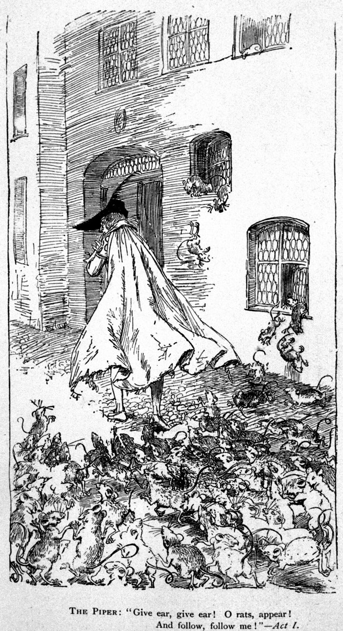 Lenda de "A flauta de Hamelin". de Unknown artist