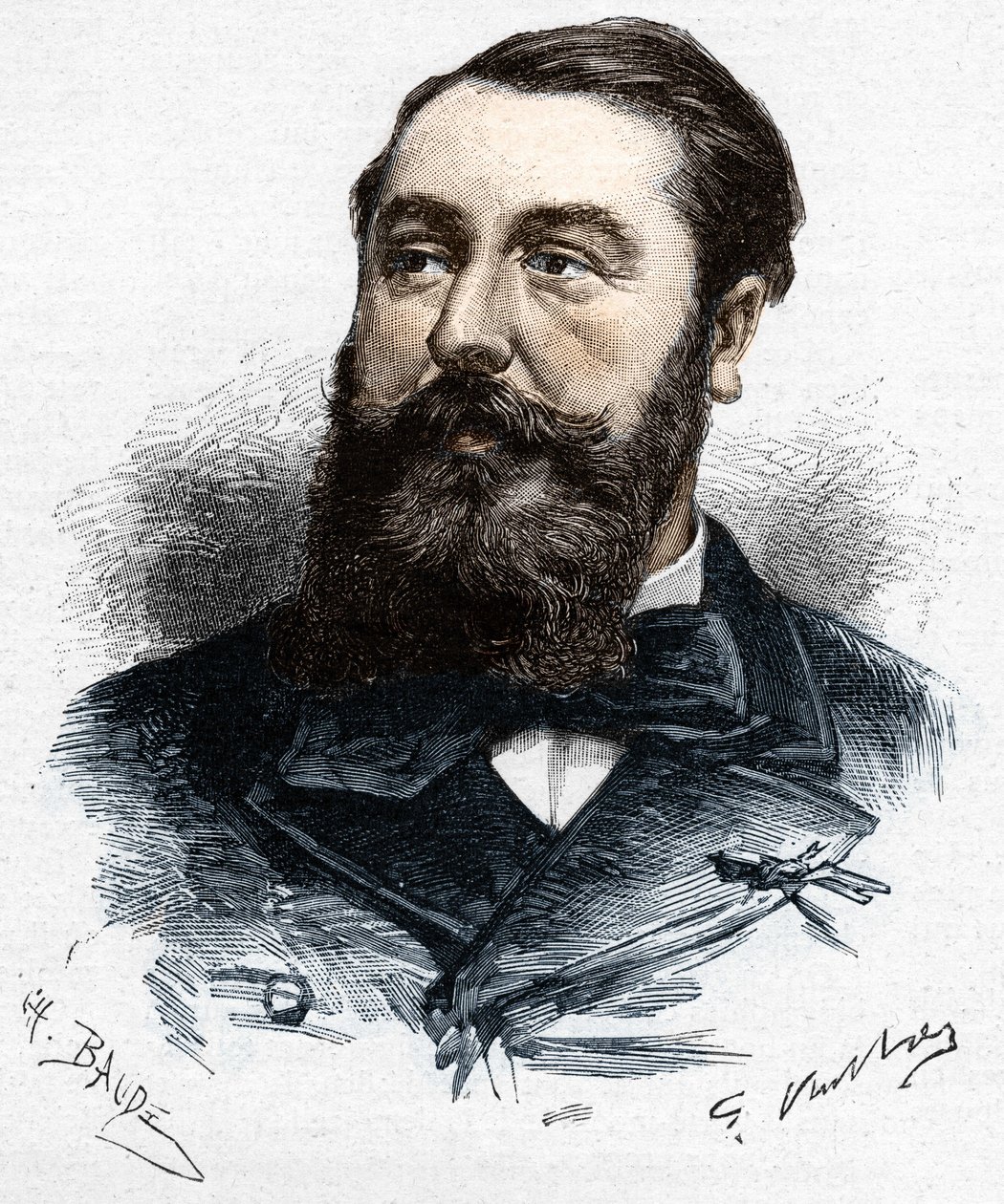 Leo Delibes (1836-1891), músico e compositor francês. Gravura em madeira de Charles Baude depois de Gaston Vuillier - em "Le Monde Illustré" de 28 de Abril de 1883. de Unknown artist