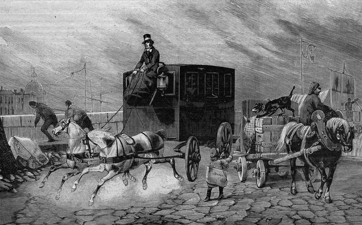 Les Omnibus de Paris no século XIX: la Bearnaise - gravura a partir de 1892 de Unknown artist
