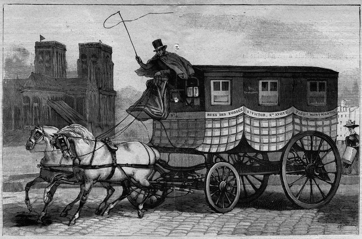 Les Omnibus de Paris no século XIX: o escocês - gravura a partir de 1892 de Unknown artist