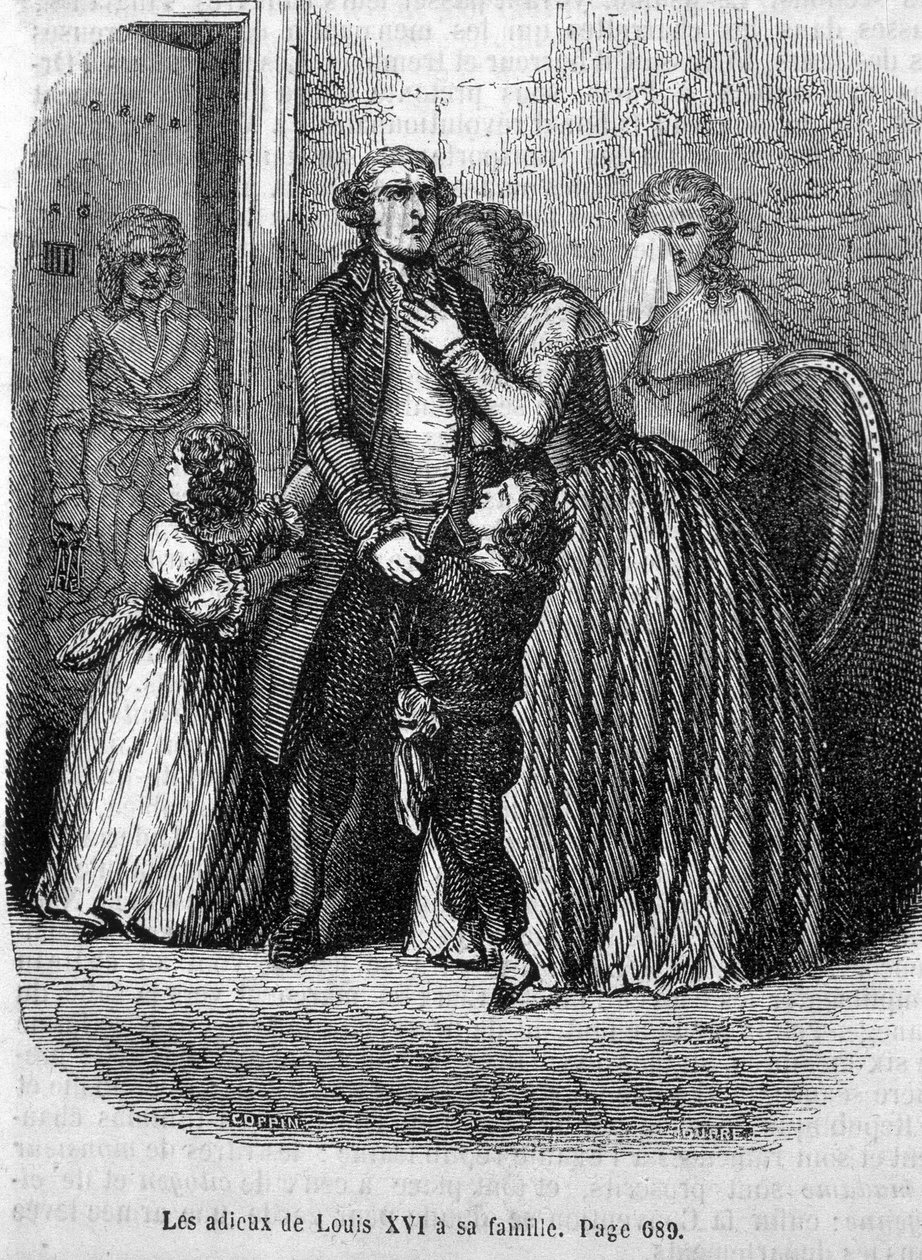 As faltas de Luís XVI à sua família (a Maria Antonieta e a Luís XVII). de Unknown artist