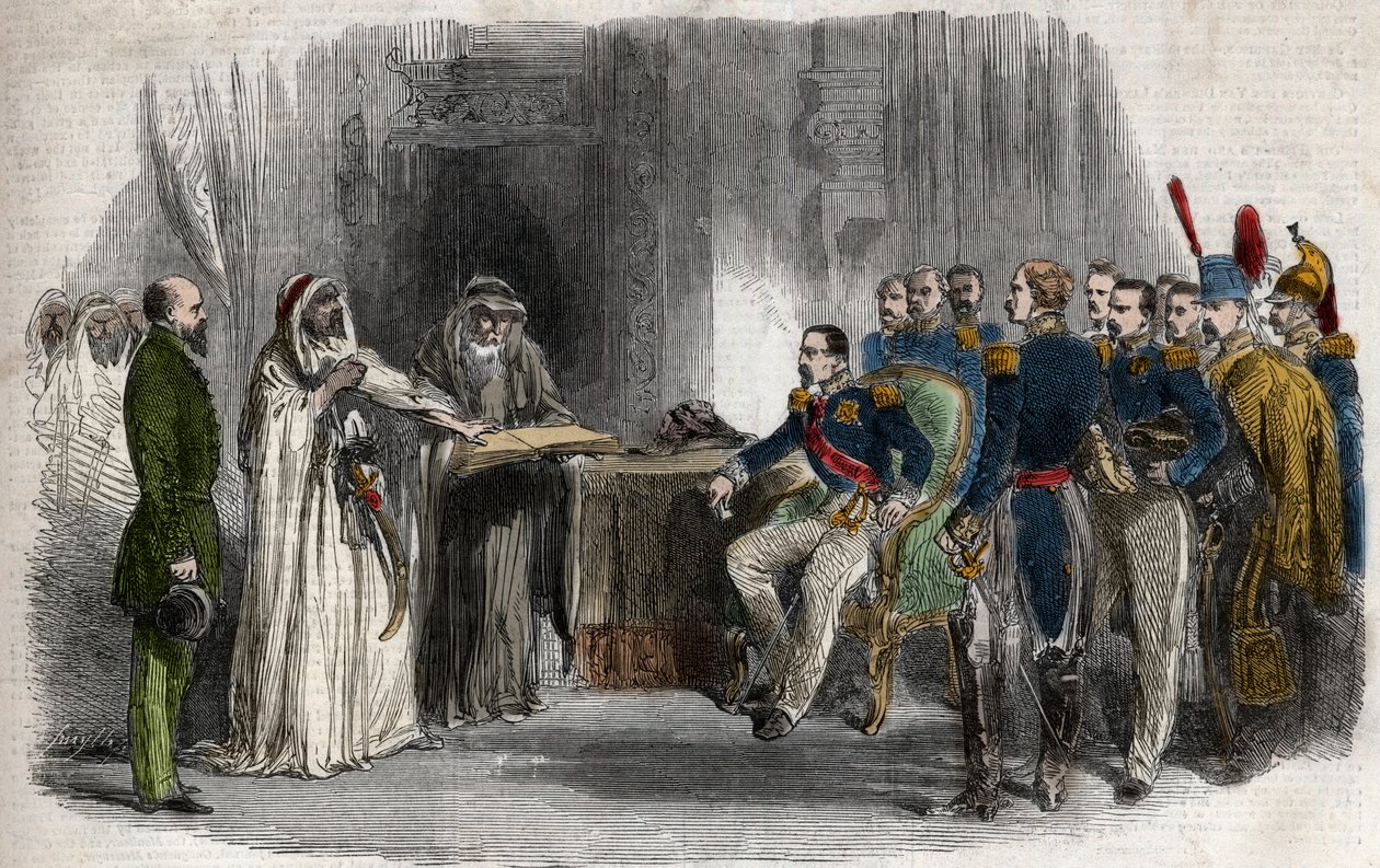 Libertação de Abd-el-Kader por Napoleão III do castelo de Amboise de Unknown artist