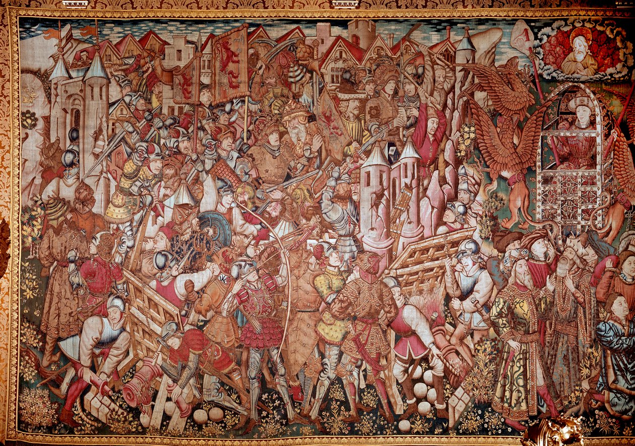Vida e explorações de Alexandre o Grande (356-323 AC), Rei da Macedónia. Tapeçaria do século XV. Roma, Galleria Doria Pamphili de Unknown artist