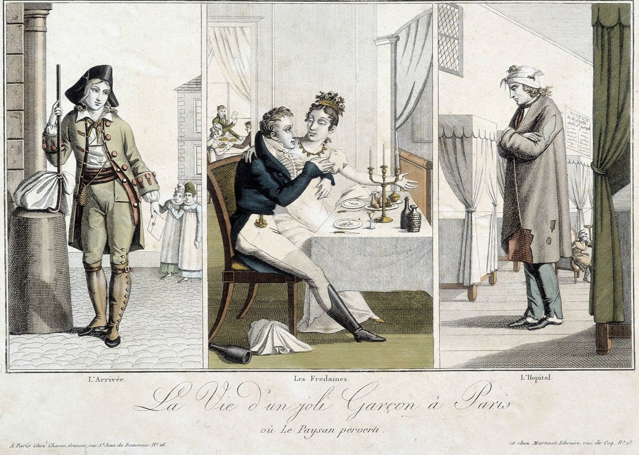 A vida de um menino bonito em Paris ou do camponês pervertido: a chegada, os Fredaines e o hospital - Carnavalet. de Unknown artist