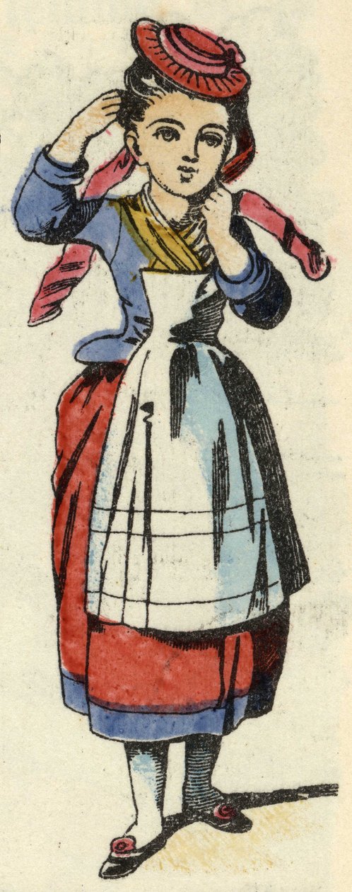 Chapeuzinho Vermelho. Ilustração do conto "O Capuchinho Vermelho" de Charles Perrault de Unknown artist