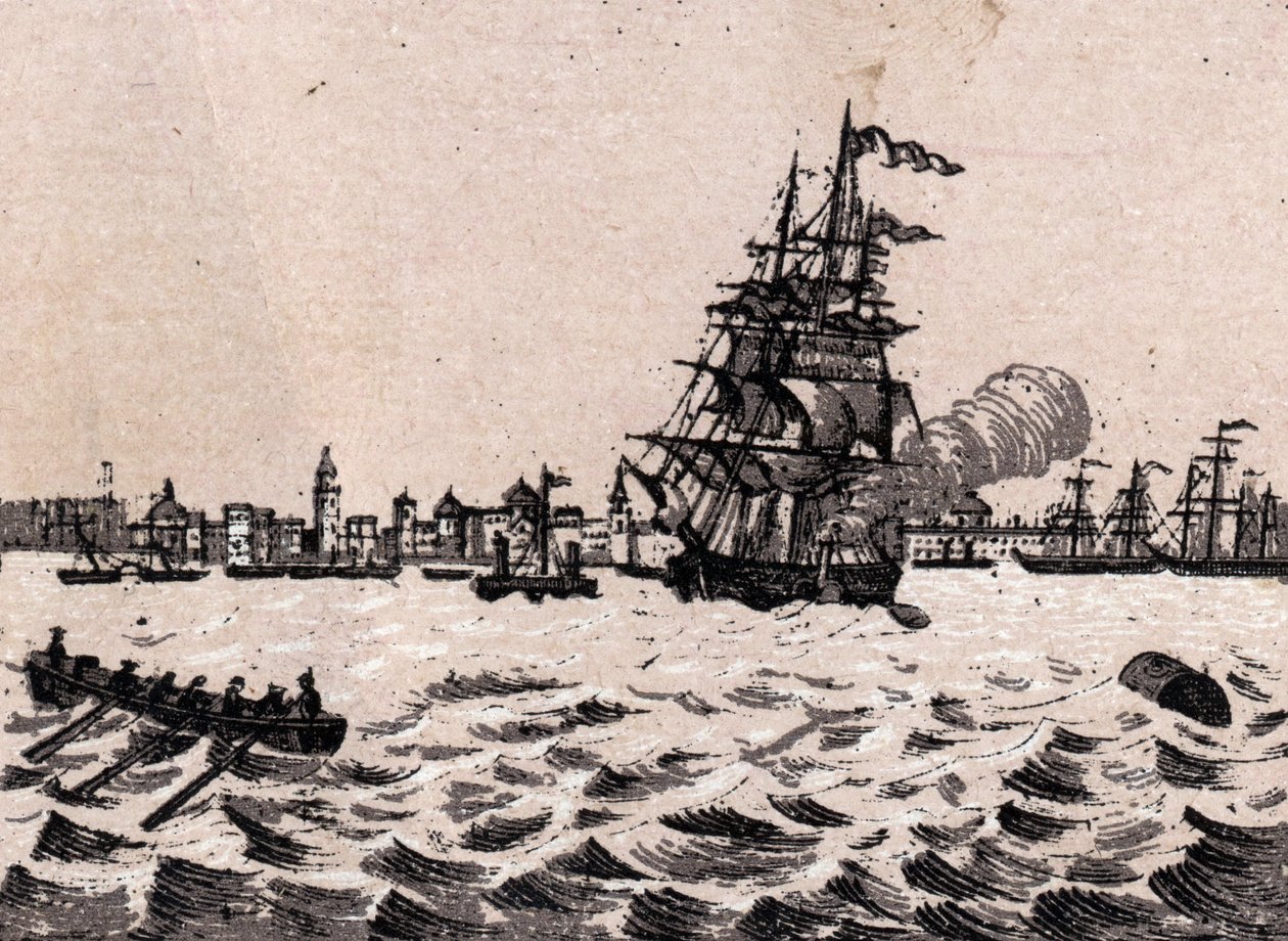 Liverpool, Inglaterra: vista do porto (Harbour, Harbor). in "The world illustrates 168 views" Undated (final do século XIX) de Unknown artist