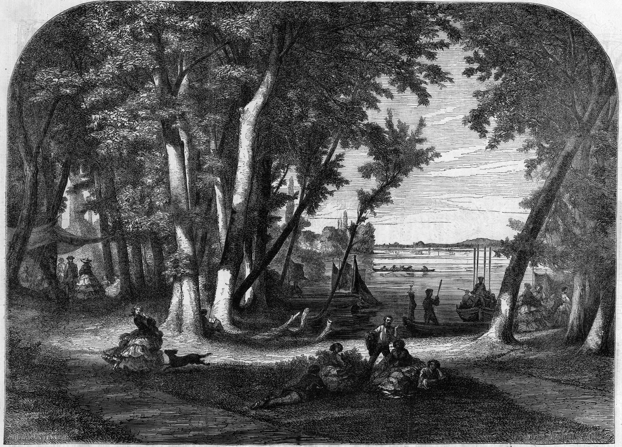A ilha de Croissy, em Sumé - Gravação em "Le Journal Illustré de Unknown artist