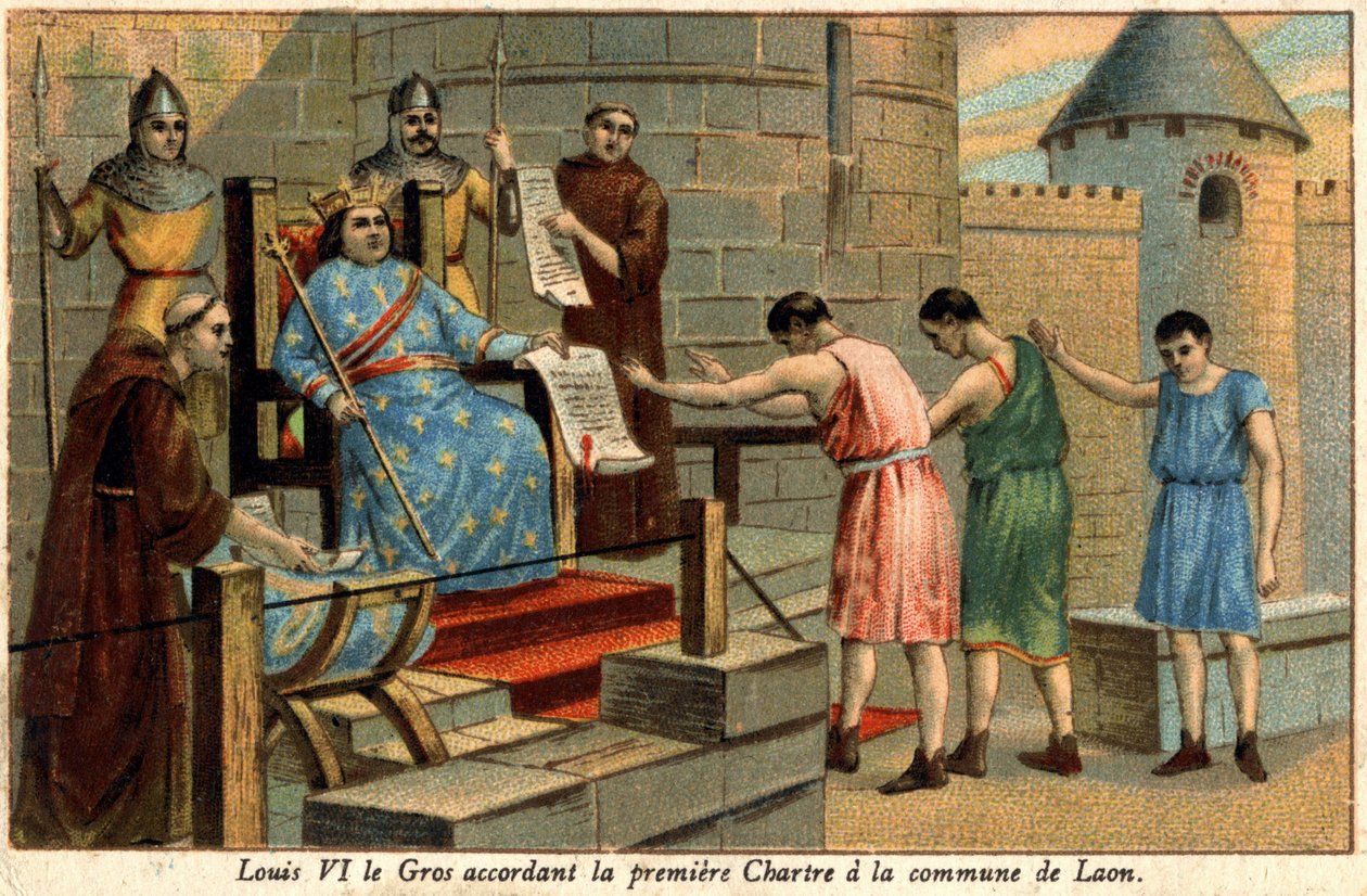 Luís VI concedeu o primeiro Chartre à comuna de Laon em 1128. de Unknown artist